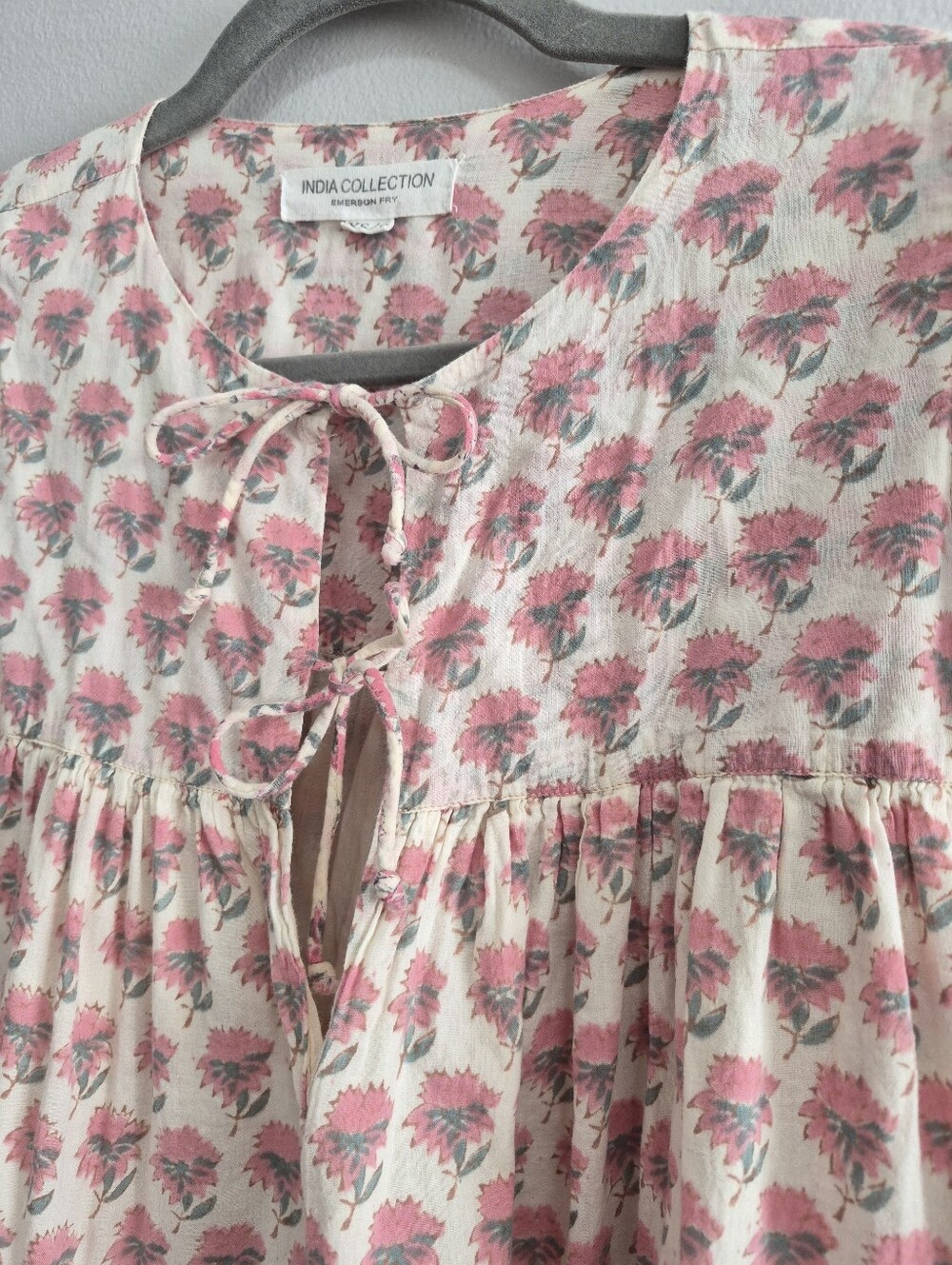 Emerson Fry Puff Isla Top Alma Organic Floral Block Print Size XS / Small - Picture 6 of 12